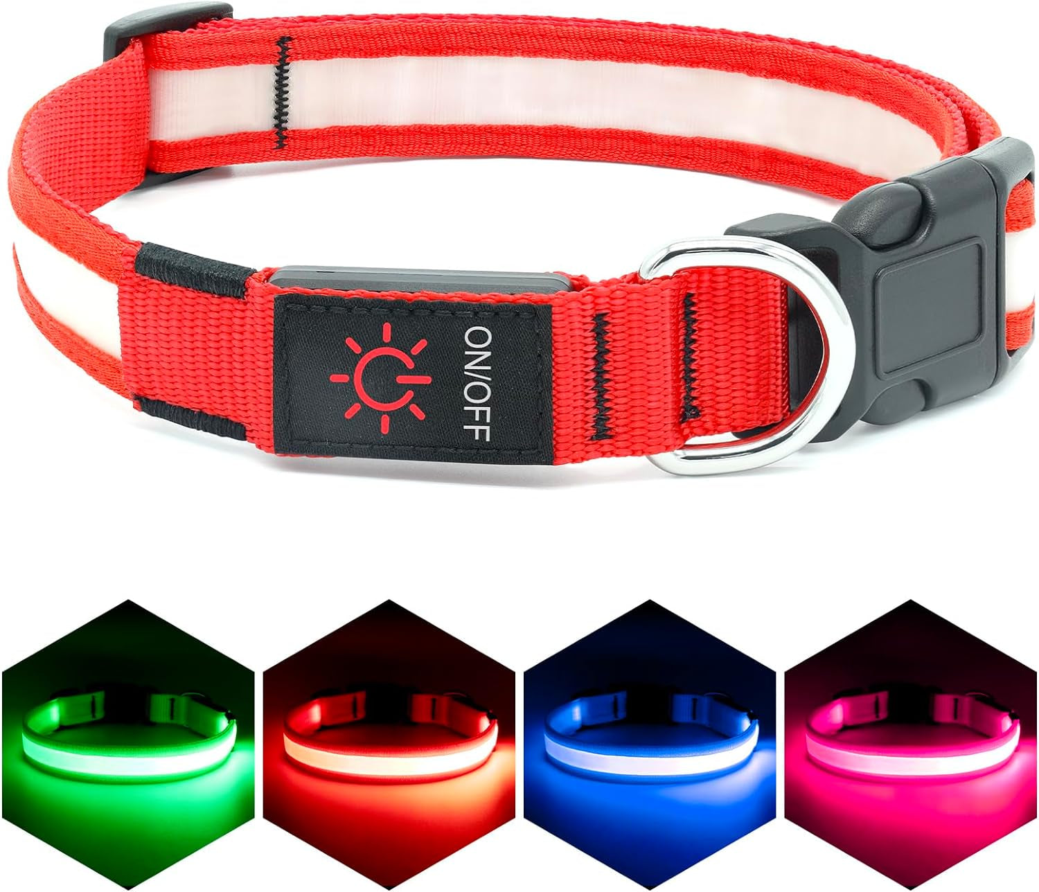 Super Bright LED USB Rechargeable Dog Collar