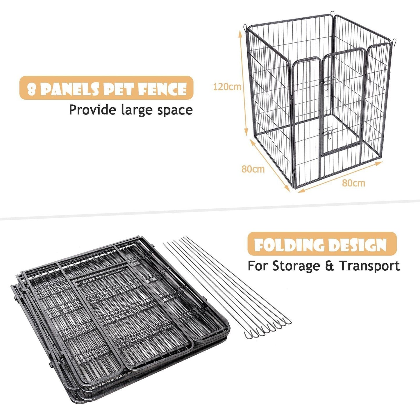 Pet Playpen - 8 Sided 120cm