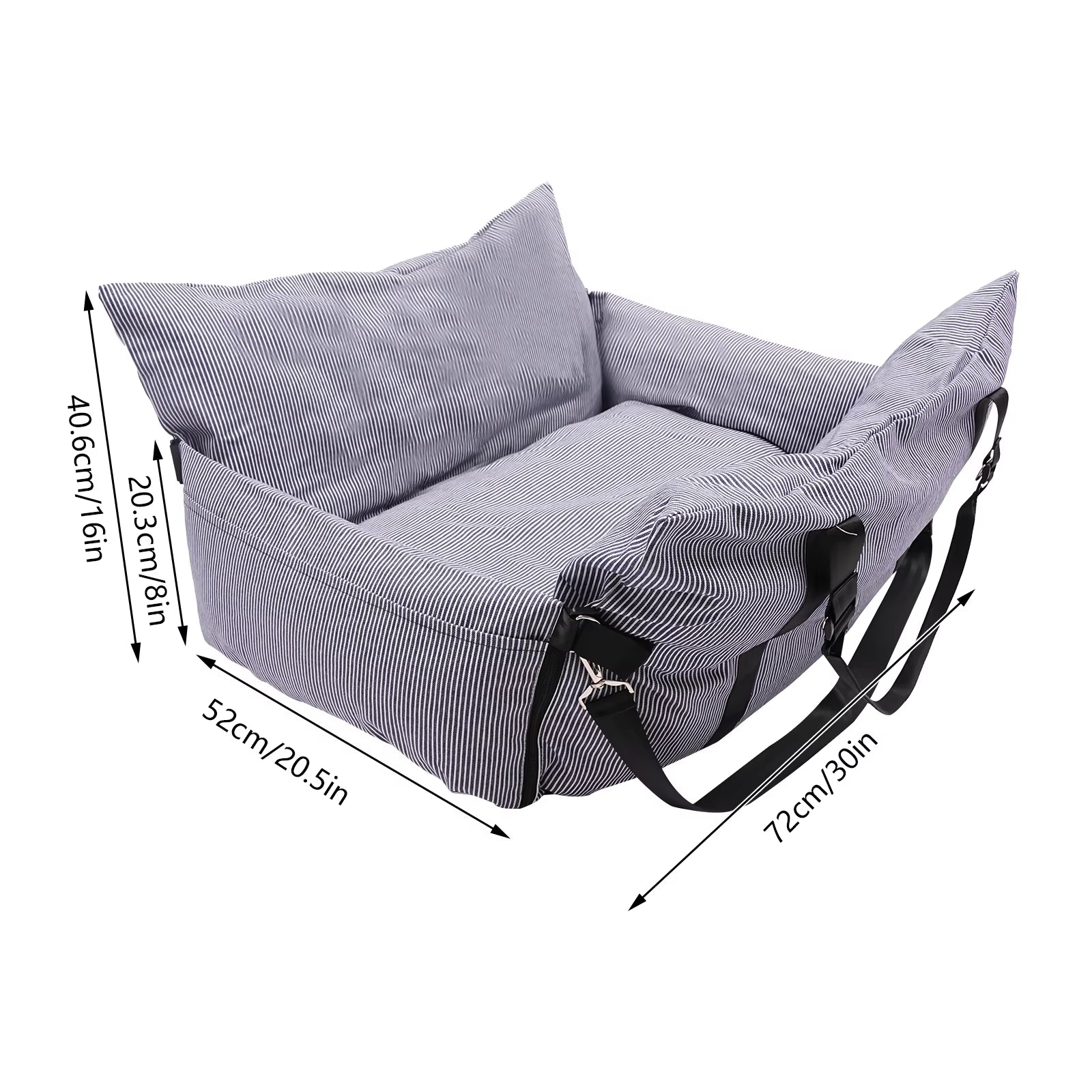 Portable Pet Seat On-Board Dog Seat, Dog Car Travel Carrier Bed with Adjustable Buckle, Pet Car Travel Accessories