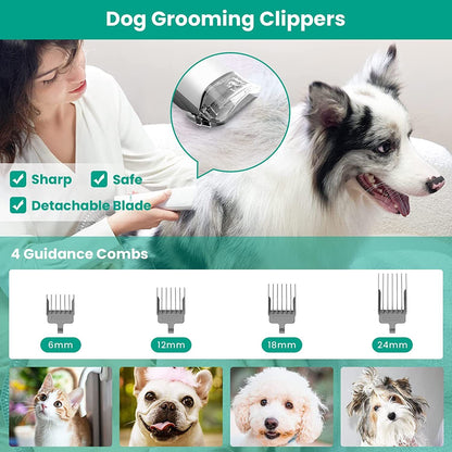 P20 300W Professional Pet Grooming Vacuum Kit 9000PA Shedding Clipper Brush Tool Set Low Noise Pet Cleaning Kit