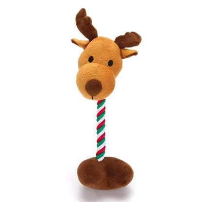 Dog Chewing Toy Xmas Pet Plush Noise Santa Elk Gingerbread Man Donut Cat Dog Christmas Series Cartoon Dog Toy Plush Squeak Toys