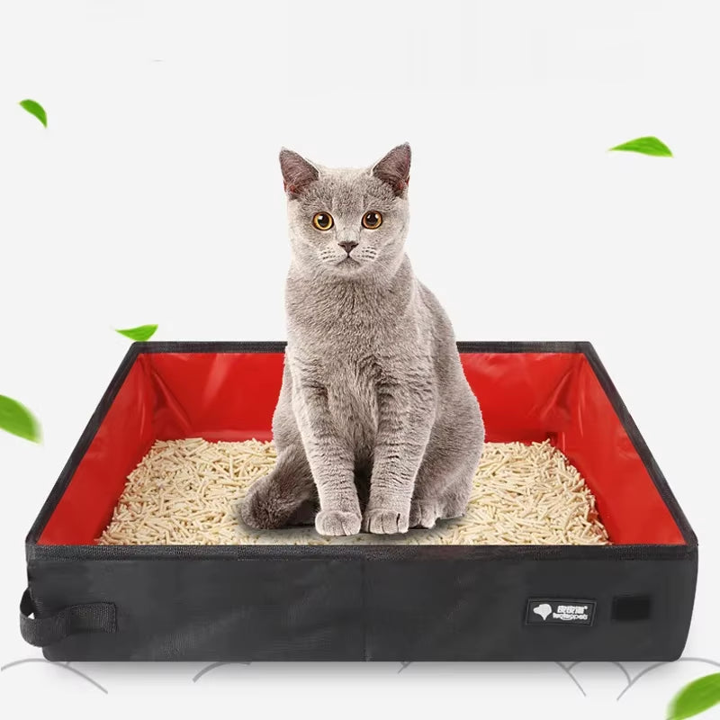 Portable Folding Travel Pet Litter Box Dog Toilet Tray Folding Cat Litter Potty Waterproof Outdoor Foldable Cat Litter Box