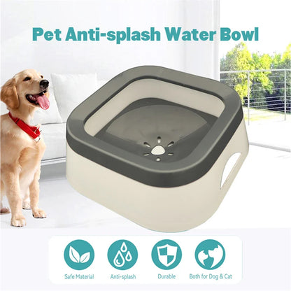 Anti-Splash Water Bowl for Dogs 1L Large Capacity Drinker Drinking Bowls Dog Waterer for Puppy Cat Pet Accessories