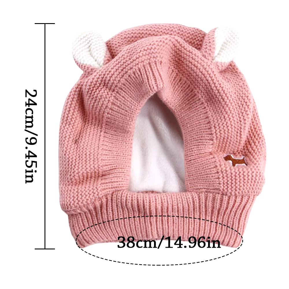 Quiet Dog Ear Muffs Noise Protection Pet Ears Covers Knitted Hat Anxiety Relief Winter Warm Earmuffs for Medium Large Dogs New