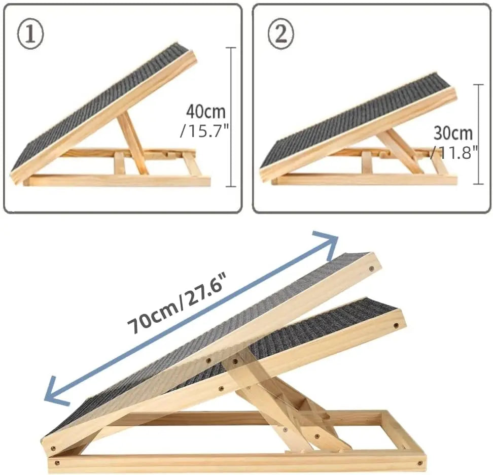 Pet Ramp Solid Wooden Car Dog Ladder