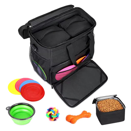 Travel Dog Bag Pet Travel Bag Kit Dog Carrier Travel Pet Travel Organizer Backpack with 2 Food Storage Containers Pet Supplies