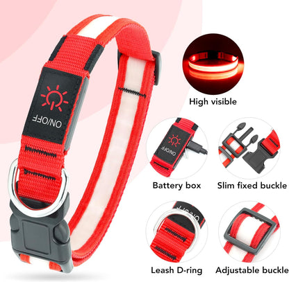 Super Bright LED USB Rechargeable Dog Collar