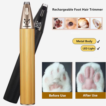 Aluminum Alloy Clipper Rechargeable Pet Foot Hair Trimmer for Dog/Cats Grooming and Care Electric Hair Cutting Machine 2 Colors