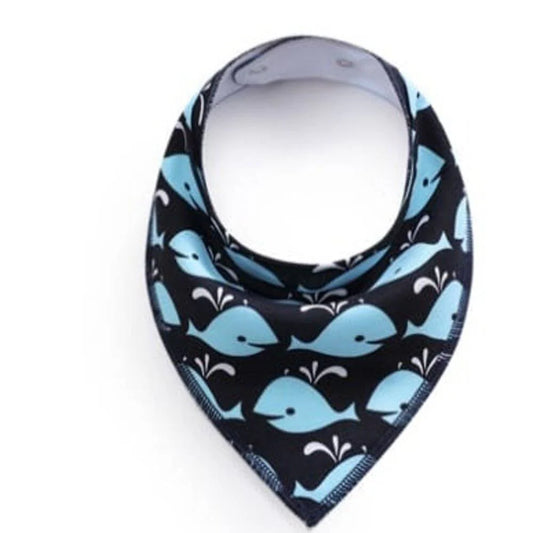 Wiggles Colourful Cotton Triangle Dog Bandana - Blue Whale