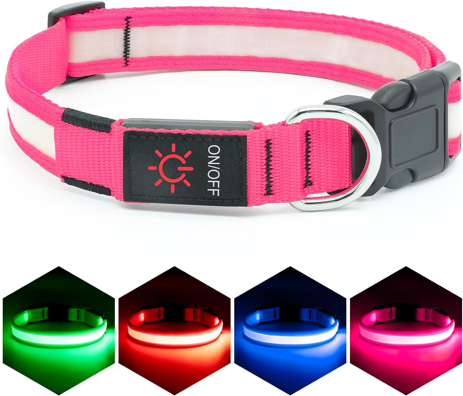 Super Bright LED USB Rechargeable Dog Collar