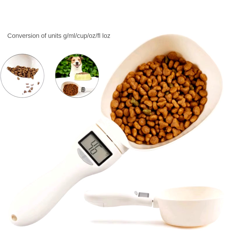 Electronic Measuring Tool Dog and Cat Feeding Bowl Measuring Spoon Pet Food Scale Digital Display Weighing Spoon Weight Volumn